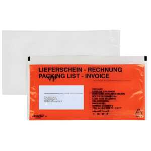 docuFIX Begleitpapiertaschen Aufdruck Lieferschein-Rechnung DL 250 Stk