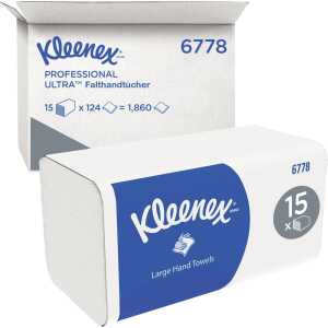 Kleenex Falthandtuch - 31,5 x 21,5 cm, 1860 Stück, 2-lagigem weiß