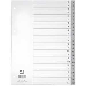 Q-Connect Register - A - Z, PP, mit Index, A4, 24 Blatt, grau