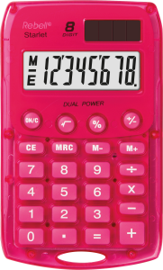 Taschenrechner pink REBELL RE-STARLETP BX Solar/Batterie