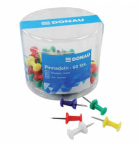 Pinnwandnadeln 60 Stk. sortiert DONAU 7830001-99 in Dose