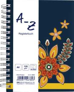 RNK Notizbuch mit Register A-Z A6 Orient Flowers 48Bl