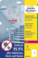 Zweckform L8011-10 Antimikrobielle Etiketten - 210 x 297 mm, permanent, transparent, 10 Stück