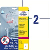 Zweckform Folienetiketten 210x148 mm transparent L8012-10 antimikrobiell