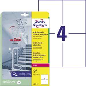 Folienetiketten 105x148 mm transparent L8013-10 antimikrobiell