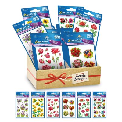 Zweckform Schmucketikett Blumen sortiert 48595 im Display