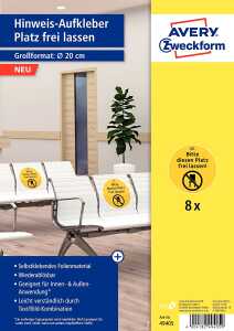 Zweckform Hinweisetiketten Platz frei halten gelb 49405