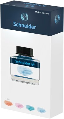 Schneider Geschenkverpackung Tinte Set 1 4 x á 15ml Tintenglas Farben: