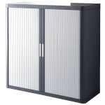Rollladenschrank easyOffice 1-Meter Schrank 2 Fachböden anthrazit/grau
