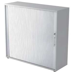 Hammerbacher Rollladenschrank - 3OH, 120 cm, Relinggriff, Grau/Silber