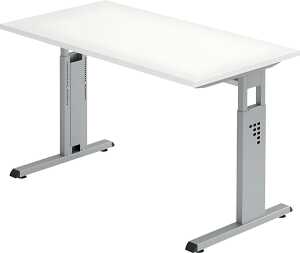 Wandschreibtisch 120x67,2cm Weiß/silber VOS612/W/S O-Serie