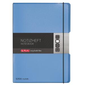 Notizheft flex PP, PP, blau, liniert und kariert, A4, 80 Blatt