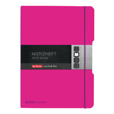 Herlitz Notizh.flex PP A4,2x40 Bl.kar.lin. pink,gelocht,Mikroperf. my.book