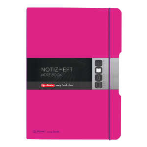 Notizheft flex PP, PP, pink, liniert und kariert, A4, 80 Blatt