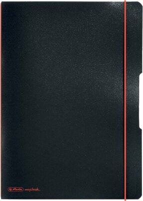 Herlitz Notizh.flex PP A4,2x40 Bl.kar.lin. schwarz,gelocht,Mikroperf. my.book