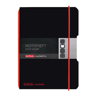 Herlitz Notizheft flex PP A6,40 Blatt,kar. schwarz, my.book