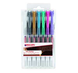 Edding Gelroller 2185 0,7 mm 7er-Set metallic+weiß