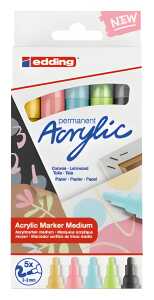 Edding Acrylmarker 5100 2-3 mm 5er-Set pastell