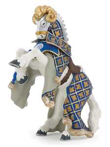 Papo Pferd des Waffenmeisters Widder 9cm, Papo Spielfigur gold blau