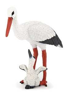 Papo SAS Papo Figur 7,3cm Storch mit Storchjunges, ab 3 Jahren