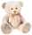 Heunec Bär PEARLIE Taupie mit Rosé-Schleife mittel Größe 23 cm