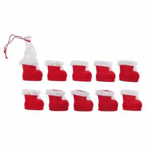 IDENA Nikolausstiefel 3,5cm 10er Set, rot Beflockt