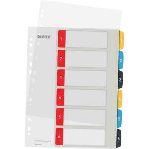 Plastikregister Cosy 1-6 PC-beschriftbar A4 Maxi extra breit