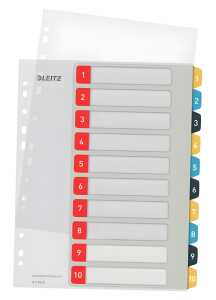 Plastikregister A4 Cosy 1 bis 10 farbig mit 10 farbigen Taben