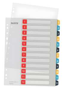 Register Cosy PP extrabreit 1-12 PC-beschriftbar extrabreit