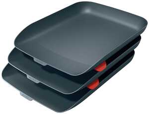 Briefkorb A4 3er Set Cosy samtgrau 3 Briefablagen