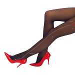 Andrea Moden Strumpfhose mit Aufdruck Reißverschluss