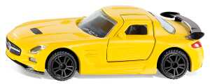 Mercedes Benz SLS AMG gelb 3,6cm, Black Series, 23x80x36mm,