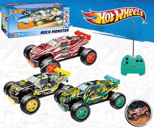 Hot Wheels RC Rock Monster 19cm 3fach, sortiert: rot, gelb, grün,