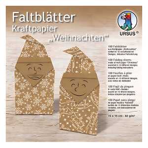 Ursus FALTBL."KRAFTPAPIER WEIHN." 80G,15x15CM,10D.100BL.
