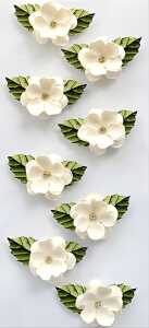 ROESSLER PAPIER Sticker Blume weiß mit