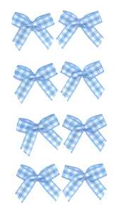 ROESSLER PAPIER Handmade Sticker Karoschleifen Blau, Rössler