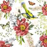 Serviette 33x33cm Bird and Roses, 3-lagig, 20 Stück,...