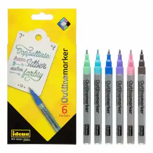 Idena Outline Marker 6er 4064997104550