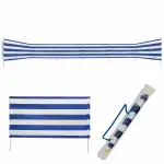Windschutz 800x80cm blau weiß, gestreift, 7...