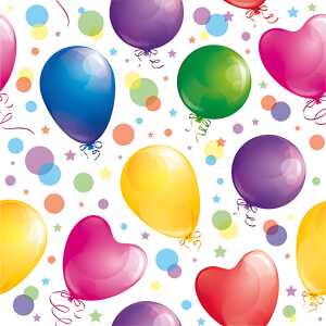 Serviette 24x24cm Glossy Balloons, 3-lagig, 20 Stück, ti-flair