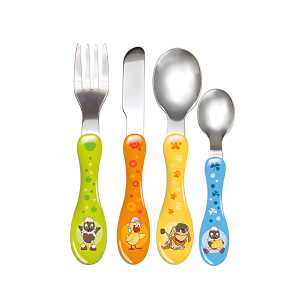 Pittiplatsch, 4-tlg Besteckset Messer, Gabel, Esslöffel, Teelöffel