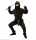 Kinderkostüm Ninja schwarz Set Gr. 140, Mantel mit Kapuze, Hose,