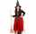 Kinderkostüm Hexe rot/schwarz Set Gr.140, Kleid mit Unterrock, Hut,