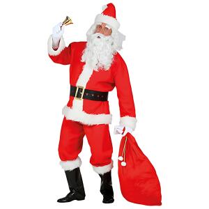 Kostüm Weihnachtsmann Gr. L/XL, Mantel, Hose, Gürtel, Mütze