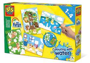 Malen mit Wasser, Inhalt: 4 Wassermalkarten, 1 Pinsel,