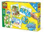 Malen mit Wasser, Inhalt: 4 Wassermalkarten, 1 Pinsel,