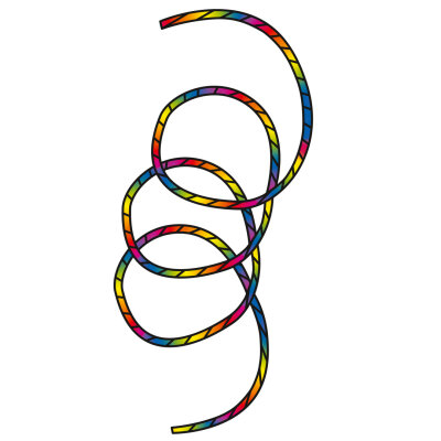 Tube Tail Rainbow Spiral 24 m