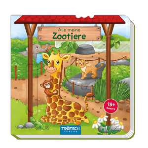 Spielbuch ZOOTIERE 11 x 11 cm, 10 Seiten, Pappenbuch mit Schiebern