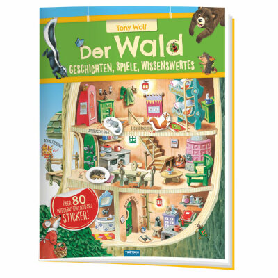 Trötsch Stickerbuch Der Wald 23 x 31 cm, 32 S.+4 Stickers. Beschaeftigungsbuch