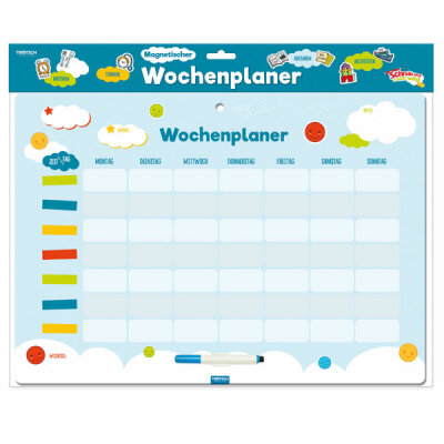 Trötsch Wochenplanertafel A3 42 x 29,7 cm  mit Magneten und Stift